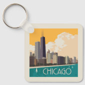 Chicago | Moderne Skyline Schlüsselanhänger (Vorderseite)