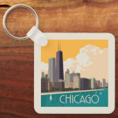 Chicago | Moderne Skyline Schlüsselanhänger (Vorderseite)