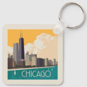 Chicago | Moderne Skyline Schlüsselanhänger (Rückseite)