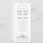 Chicago | Modernes Hochzeitsprogramm für Deko Einladung (Vorderseite)