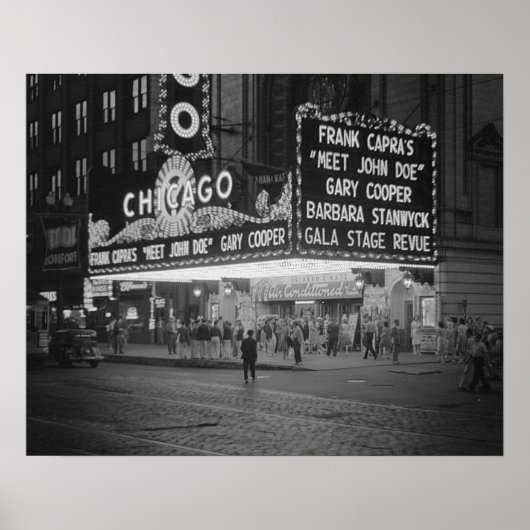 Chicago Movie Theater, 1941. Vintages Foto Poster (Vorne)