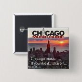 Chicago-Musik-Führer-Quadrat-Knopf Button (Vorne & Hinten)
