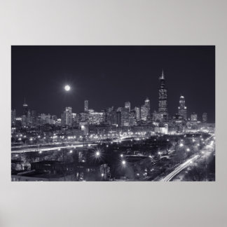 Chicago nach Nacht Poster