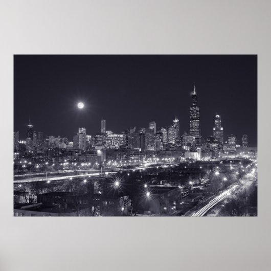 Chicago nach Nacht Poster (Vorne)
