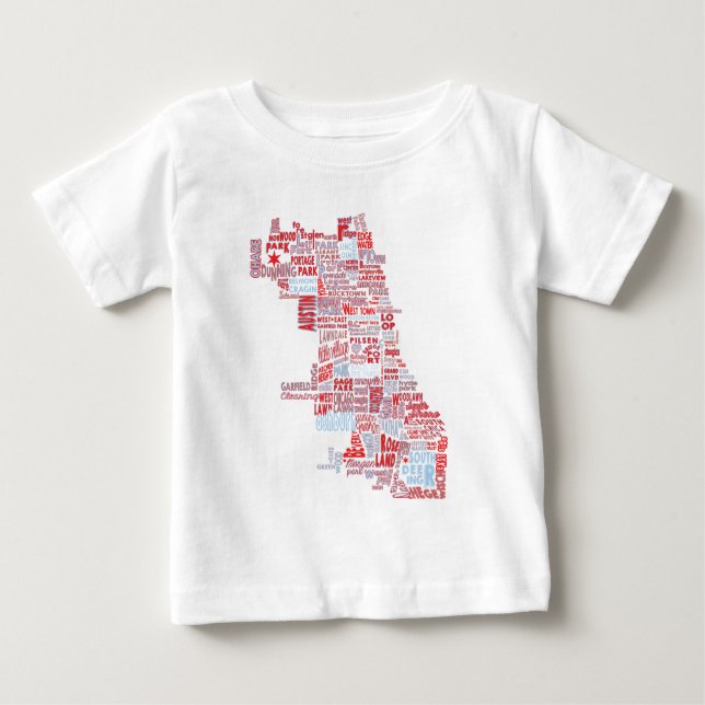 Chicago-Nachbarschafts-Karte Baby T-shirt (Vorderseite)