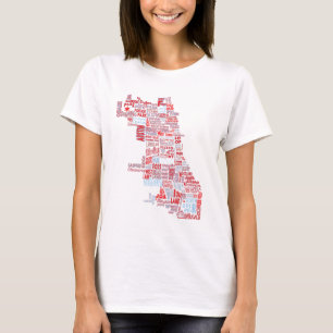 Chicago-Nachbarschafts-Karte T-Shirt