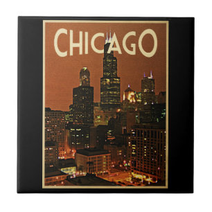 Chicago nachts fliese
