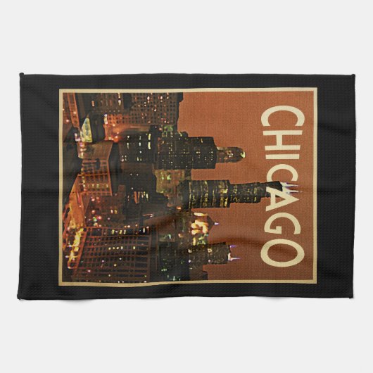 Chicago nachts küchentuch (Horizontal)