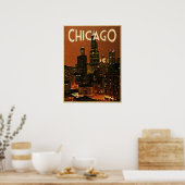 Chicago nachts poster (Küche)