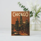 Chicago nachts postkarte (Stehend Vorderseite)