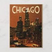 Chicago nachts postkarte (Vorderseite)