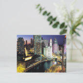 Chicago nachts postkarte (Stehend Vorderseite)