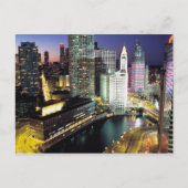 Chicago nachts postkarte (Vorderseite)