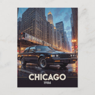 Chicago Nachtstraßenkultur 1986 Illinois Postkarte