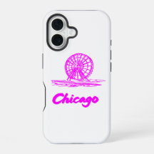 Chicago Navy Pier Riesenrad Neon Pink