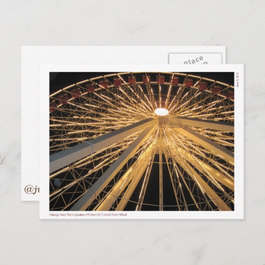 Chicago Navy Pier's Signature Ferris Wheel Postkarte (Vorne/Hinten)