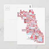 Chicago Neighbhood Map Postkarte (Vorne/Hinten)