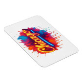 Chicago Neon Street Art Splash Magnet (Rechte Seite)