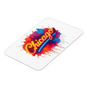 Chicago Neon Street Art Splash Magnet (Linke Seite)