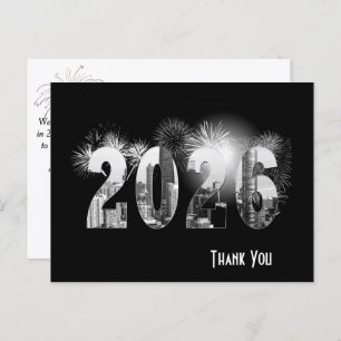 Chicago New Year 2025 Business Danke Postkarte