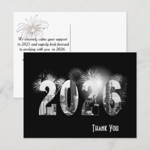 Chicago New Year 2026 Business Danke Postkarte