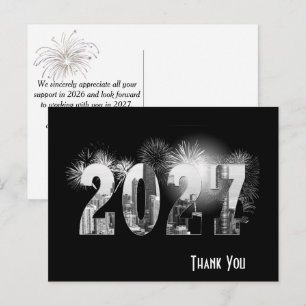 Chicago New Year 2026 Business Danke Postkarte