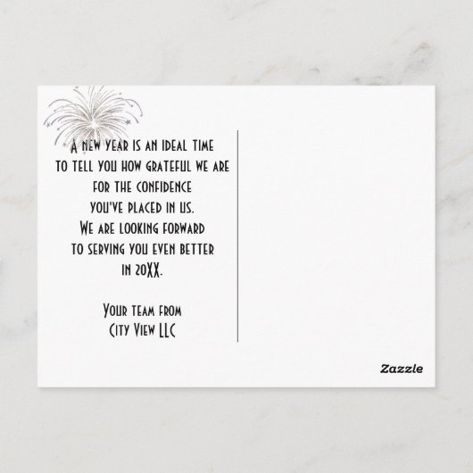 Chicago New Year Business Danke Postcard Postkarte (Rückseite)