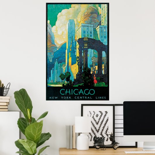 Chicago New York Central Lines Travel Poster (Heimbüro)