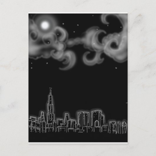 chicago night1, Kopie 2 Postkarte (Vorderseite)