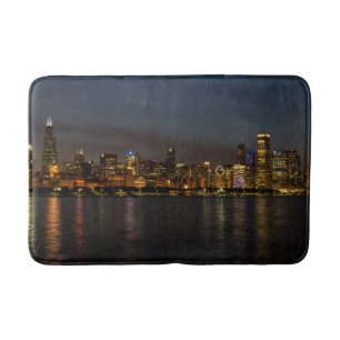 Chicago Night Cityscape Badezimmer Mat Badematte