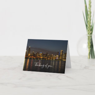 Chicago Night Cityscape Denken Sie an Ihre Karte