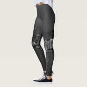 Chicago Night Cityscape Grayscale Leggings (Links)