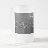 Chicago Night Cityscape Grayscale Mattierte Tasse (Vorderseite Links)