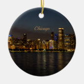 Chicago Night Cityscape Keramik Ornament (Vorne)