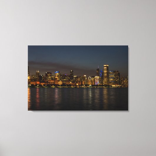Chicago Night Cityscape Leinwanddruck (Vorderseite)