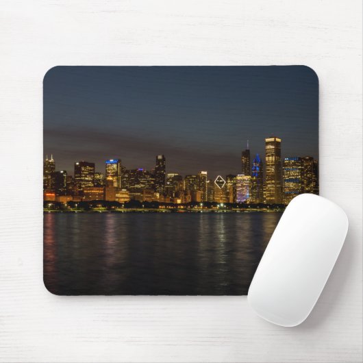Chicago Night Cityscape Mousepad (Mit Mouse)