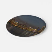 Chicago Night Cityscape Pappteller (Schrägansicht)