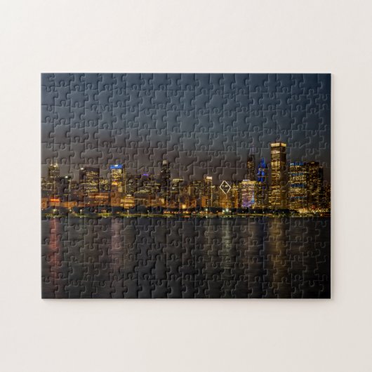 Chicago Night Cityscape Puzzle (Horizontal)