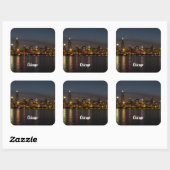 Chicago Night Cityscape Quadratischer Aufkleber (Blatt)