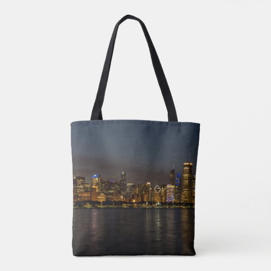 Chicago Night Cityscape Tasche (Rückseite)