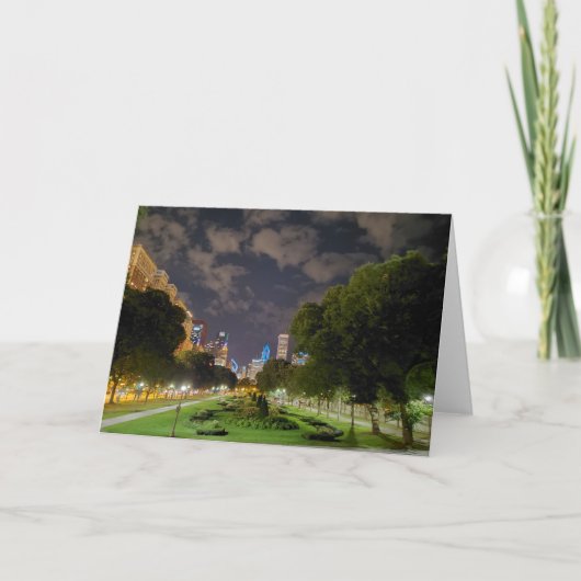 Chicago Night Sky Greeting Card Karte (Vorderseite)