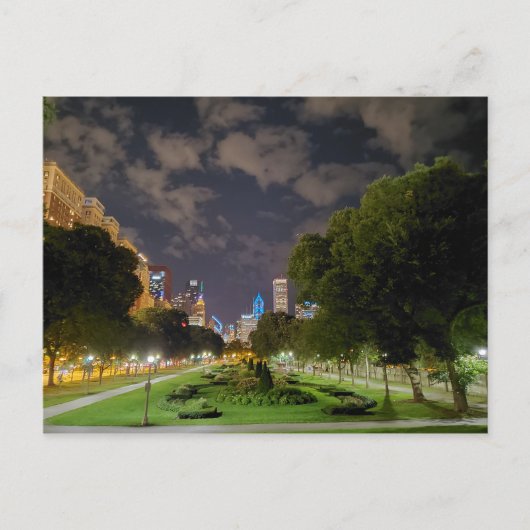 Chicago Night Sky Postcard Postkarte (Vorderseite)