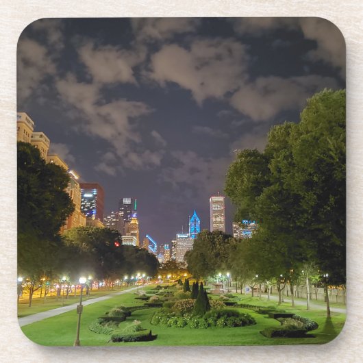 Chicago Night Sky Untersetzer (Vorderseite)