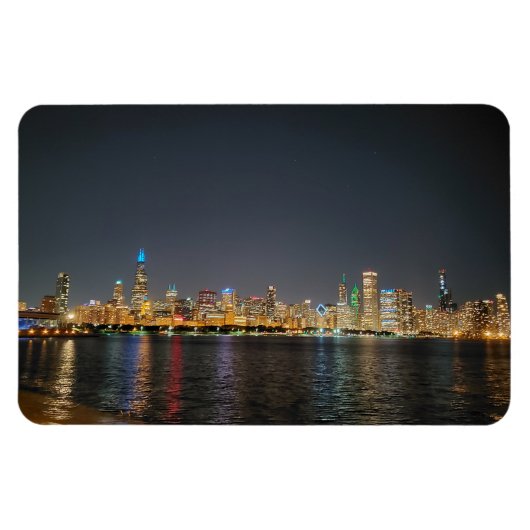 Chicago Night Skyline-Magnet Magnet (Horizontal)