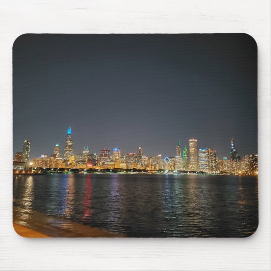 Chicago Night Skyline Mousepad (Vorne)