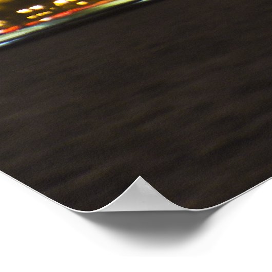 Chicago Night Skyline Poster (Ecke)