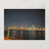 Chicago Night Skyline Postkarte (Vorderseite)