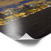 Chicago Night Skyline Print Fotodruck (Ecke)