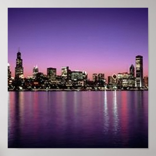 Chicago Nitetime Skyline Poster (Vorne)
