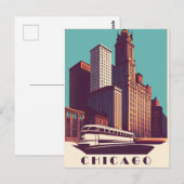 Chicago, öffentliche Verkehrsmittel, Reisen Postkarte (Vorne/Hinten)